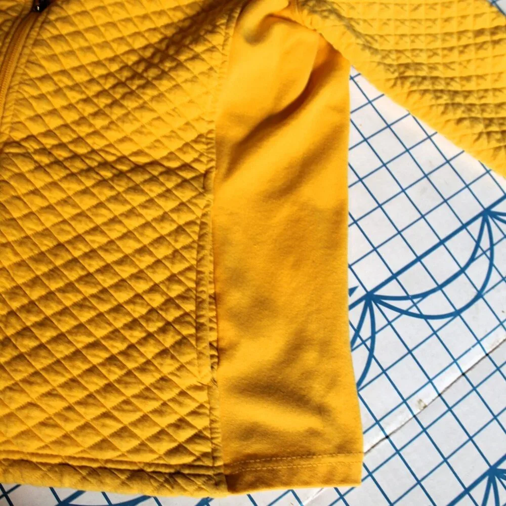 2/$10 Croft & Barrow Marigold Yellow Quilted Zip-Up Jacket, Medium